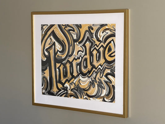 Purdue 20"x16" World's Biggest Drum Vintage Style Print by Justin Patten