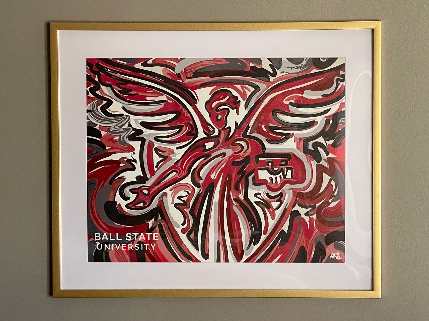 Ball State University Beneficence Statue 20" x 16" Print by Justin Patten