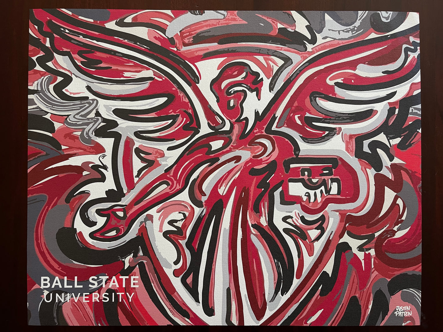 Ball State University Beneficence Statue 20" x 16" Print by Justin Patten