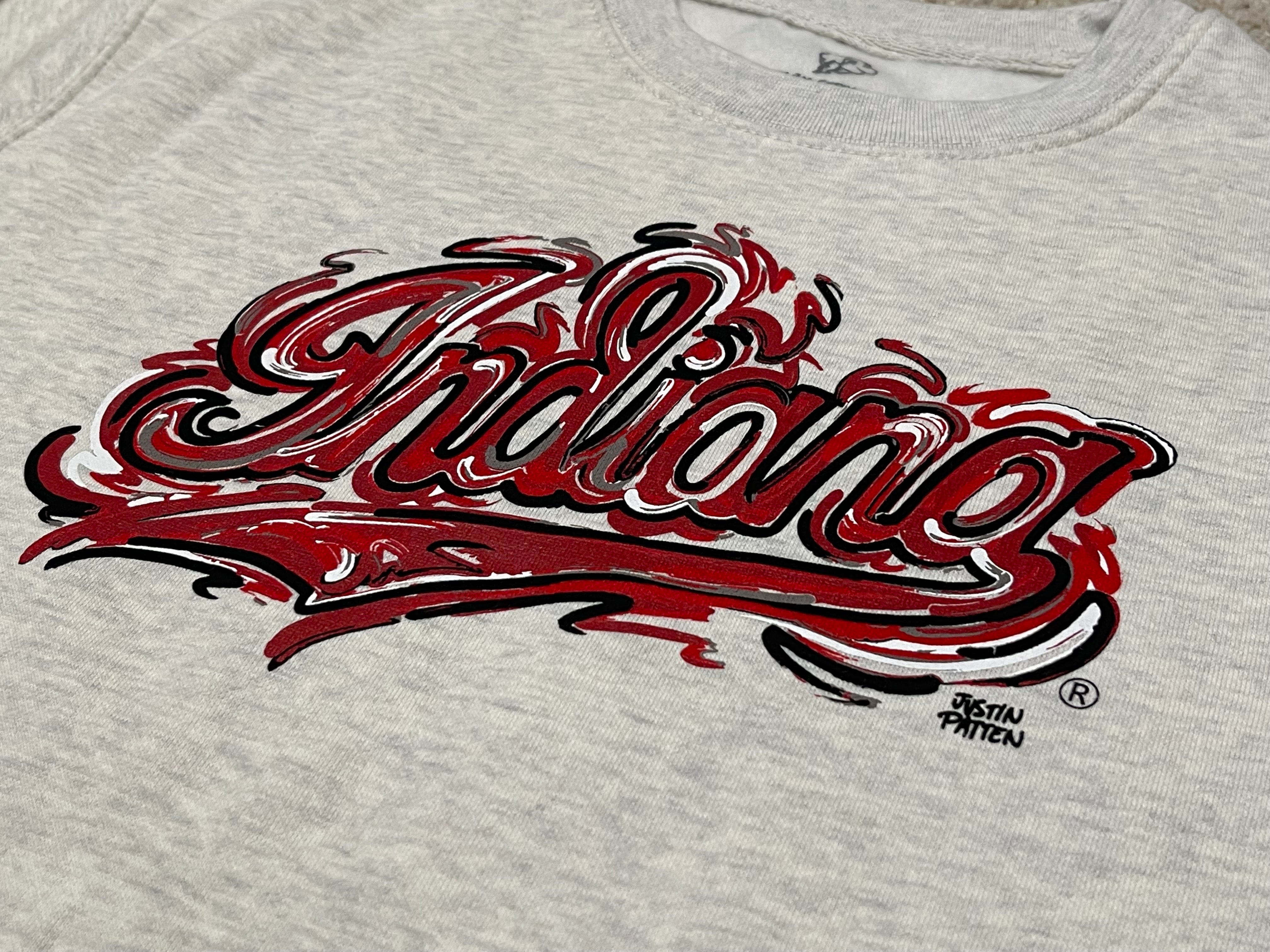 Indiana University Script Unisex Crew by Justin Patten (Last Few)