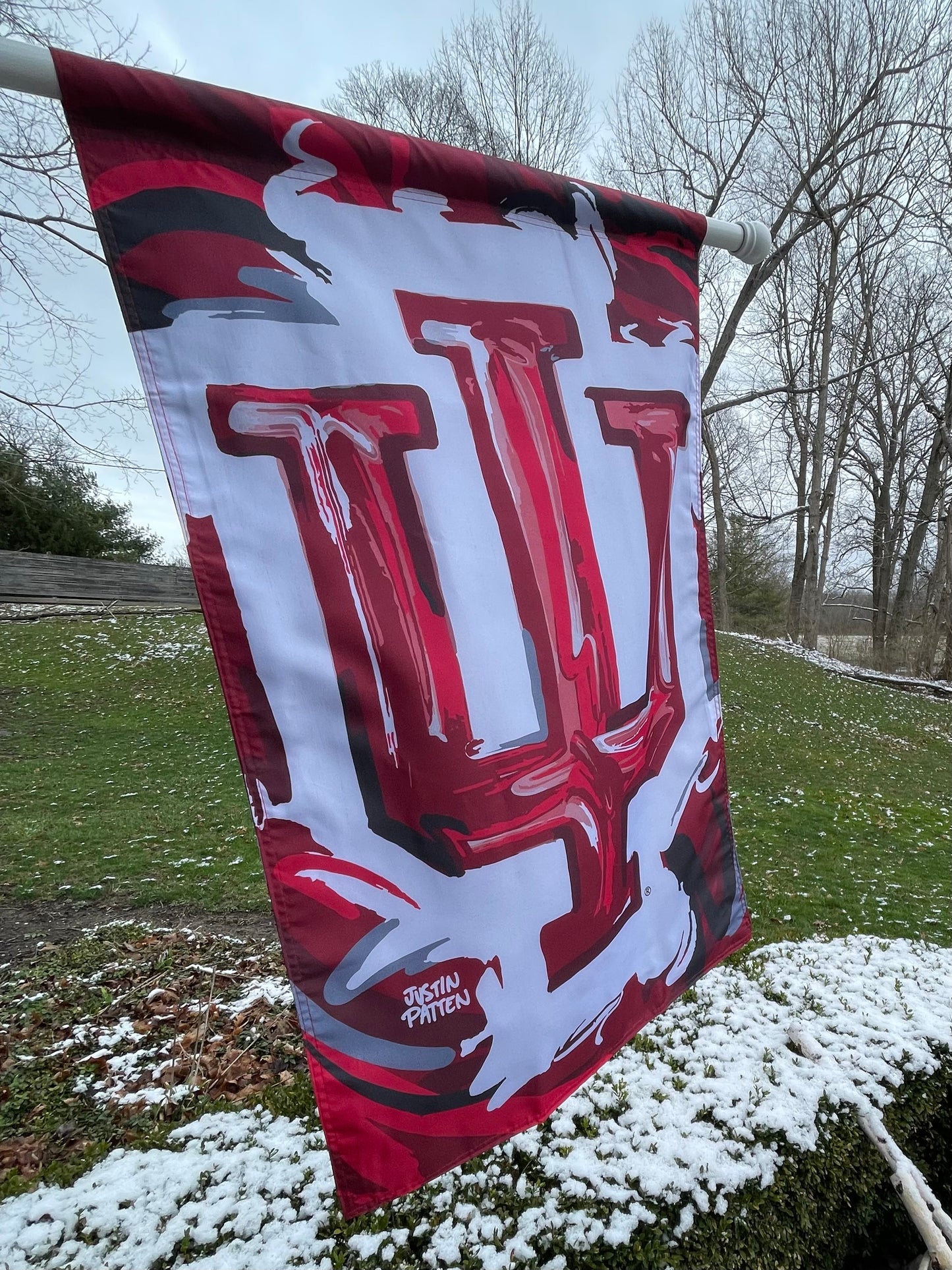 Indiana University IU House Flag by Justin Patten