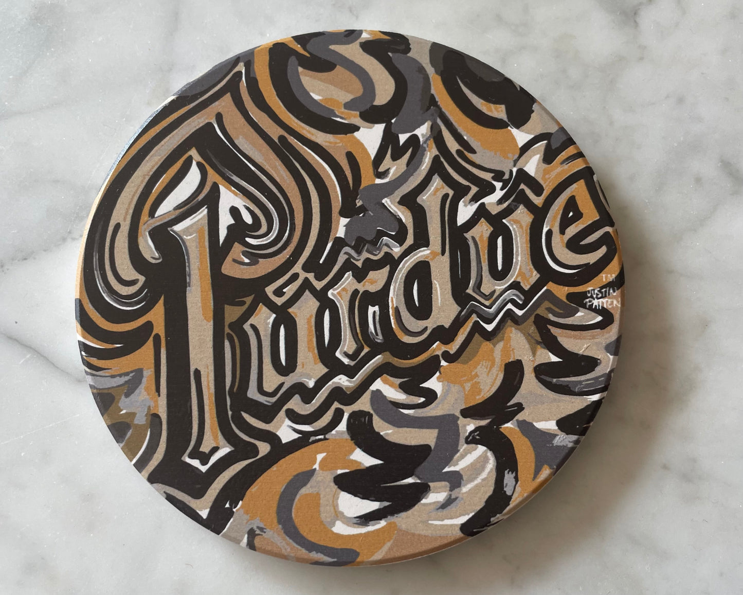Purdue Drum Stone Coaster by Justin Patten