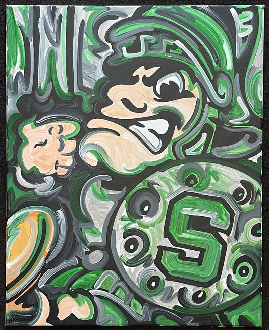 Michigan State University Painting by Justin Patten 24x30 (Finished Painting)