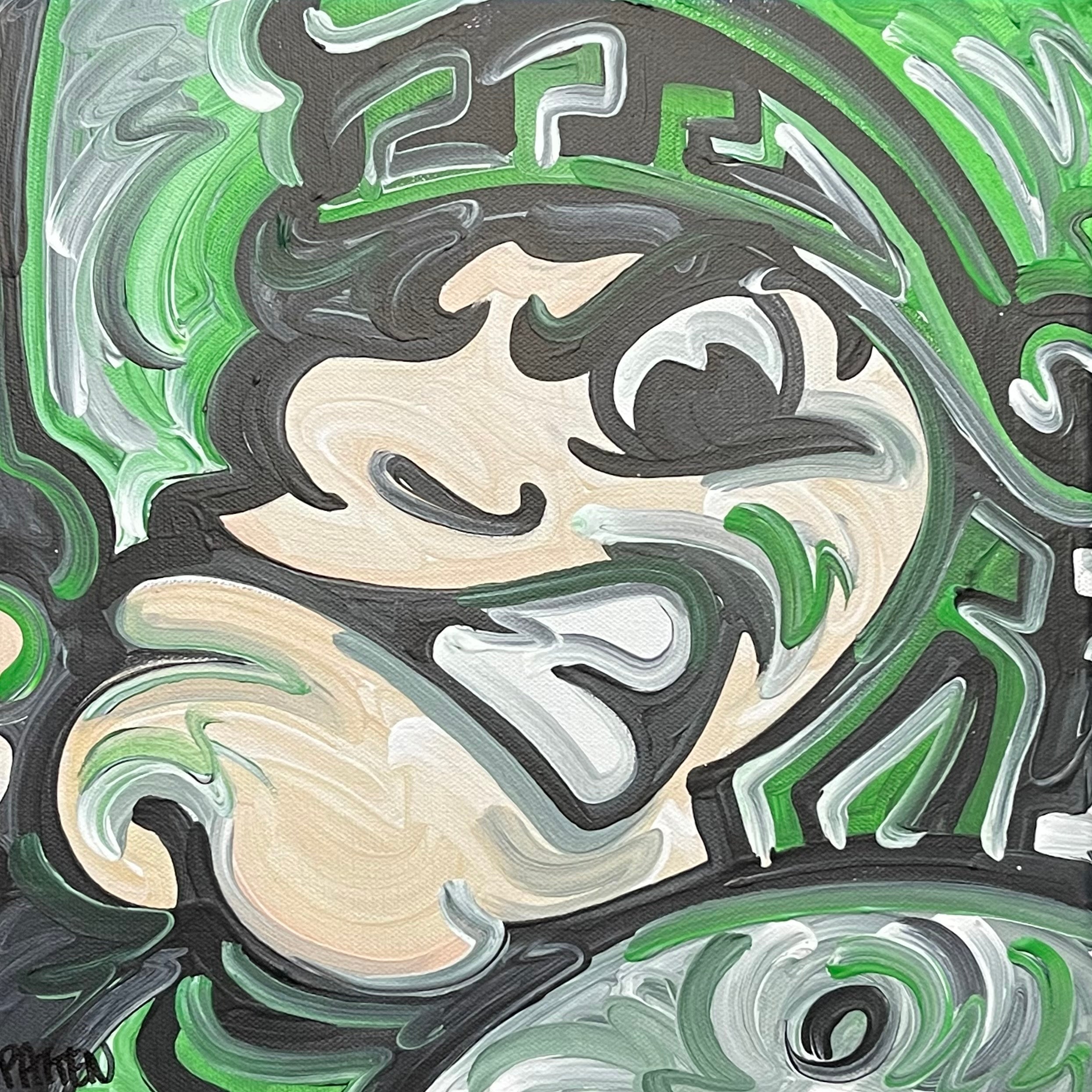 Michigan State University Mascot Painting by Justin Patten 12x12 (Finished Painting)