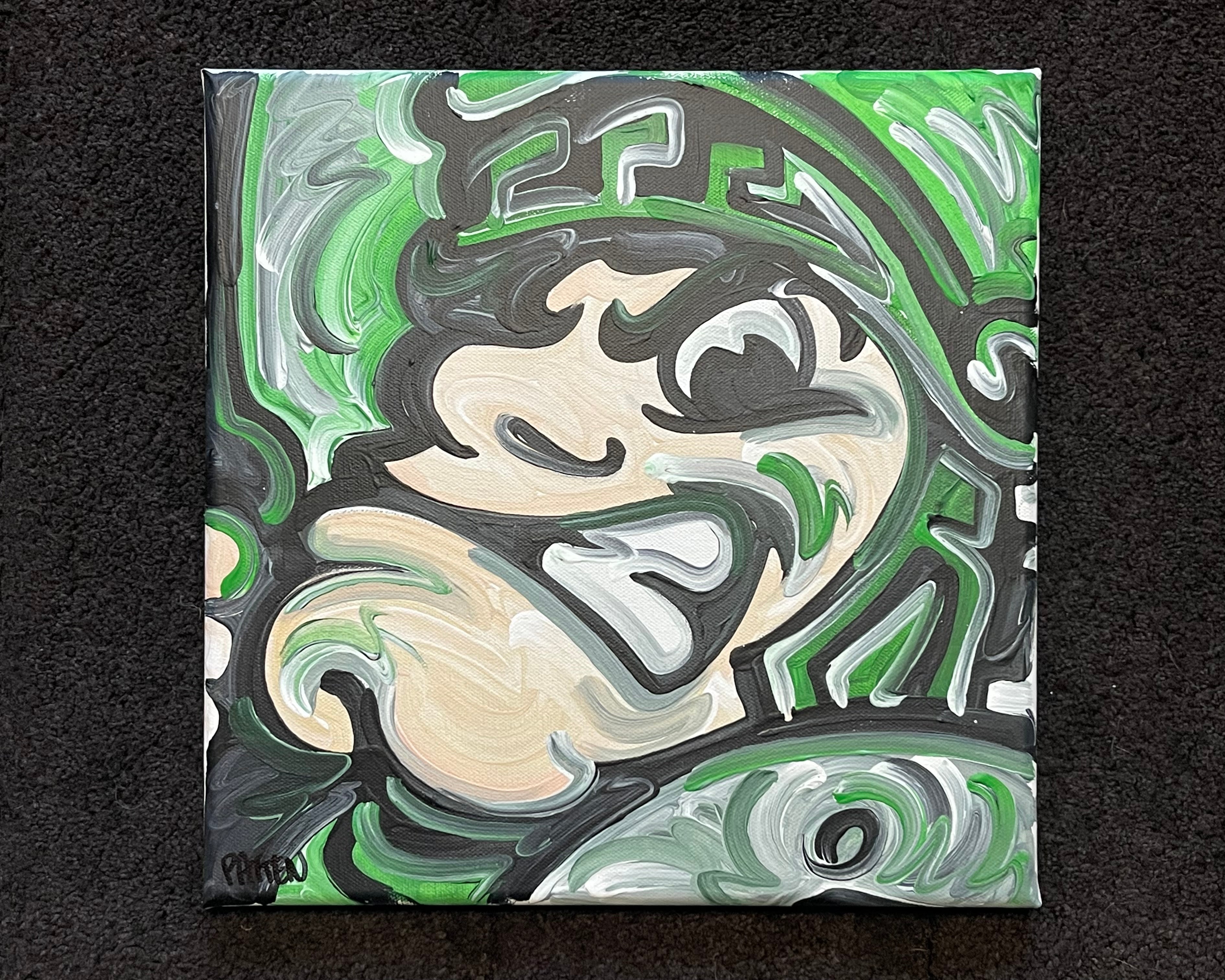 Michigan State University Mascot Painting by Justin Patten 12x12 (Finished Painting)