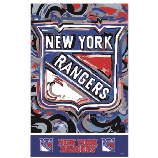 New York Rangers Garden Flag 12" x 18" by Justin Patten