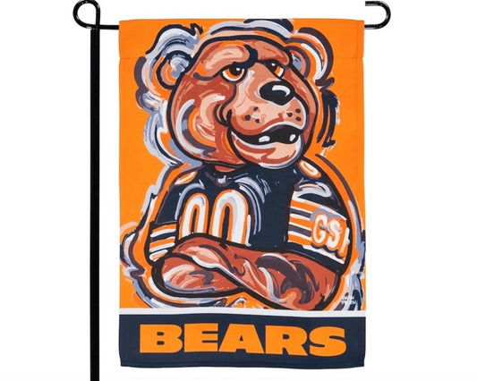 Chicago Bears Mascot Garden Flag 12" x 18" by Justin Patten