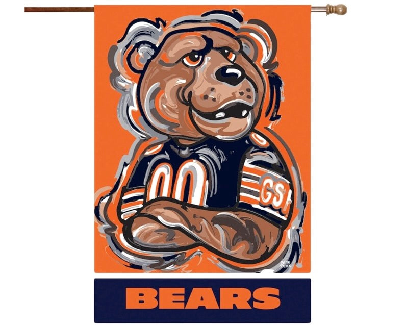 Chicago Bears House Flag 29" x 43" by Justin Patten