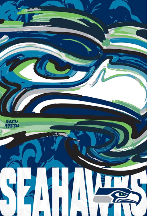 Seattle Seahawks House Flag 29" x 43" by Justin Patten