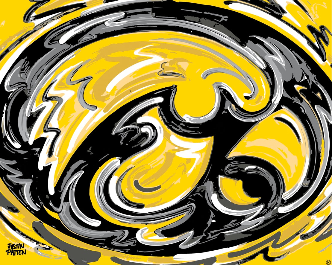University of Iowa, Tiger Hawk, 20" x 16" Print on Canvas, by Justin Patten