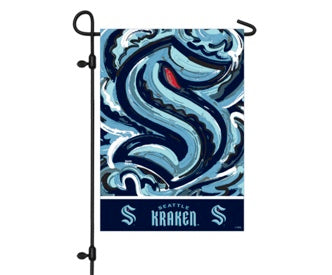 Seattle Kraken Garden Flag 12" x 18" by Justin Patten