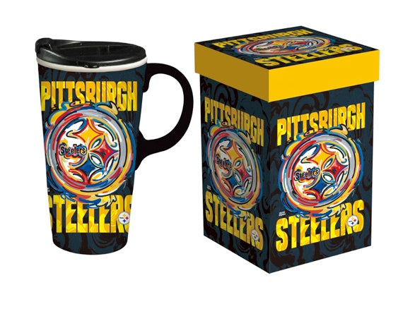 Pittsburg Steelers 17oz. Travel Latte Cup by Justin Patten