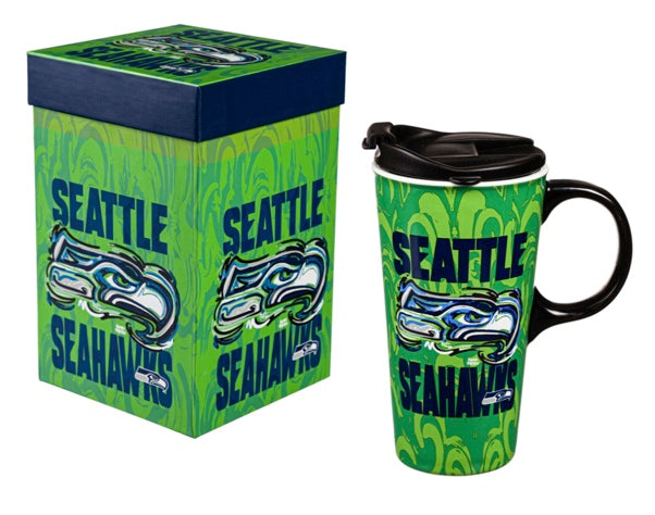 Seattle Seahawks 17oz. Travel Latte Cup by Justin Patten