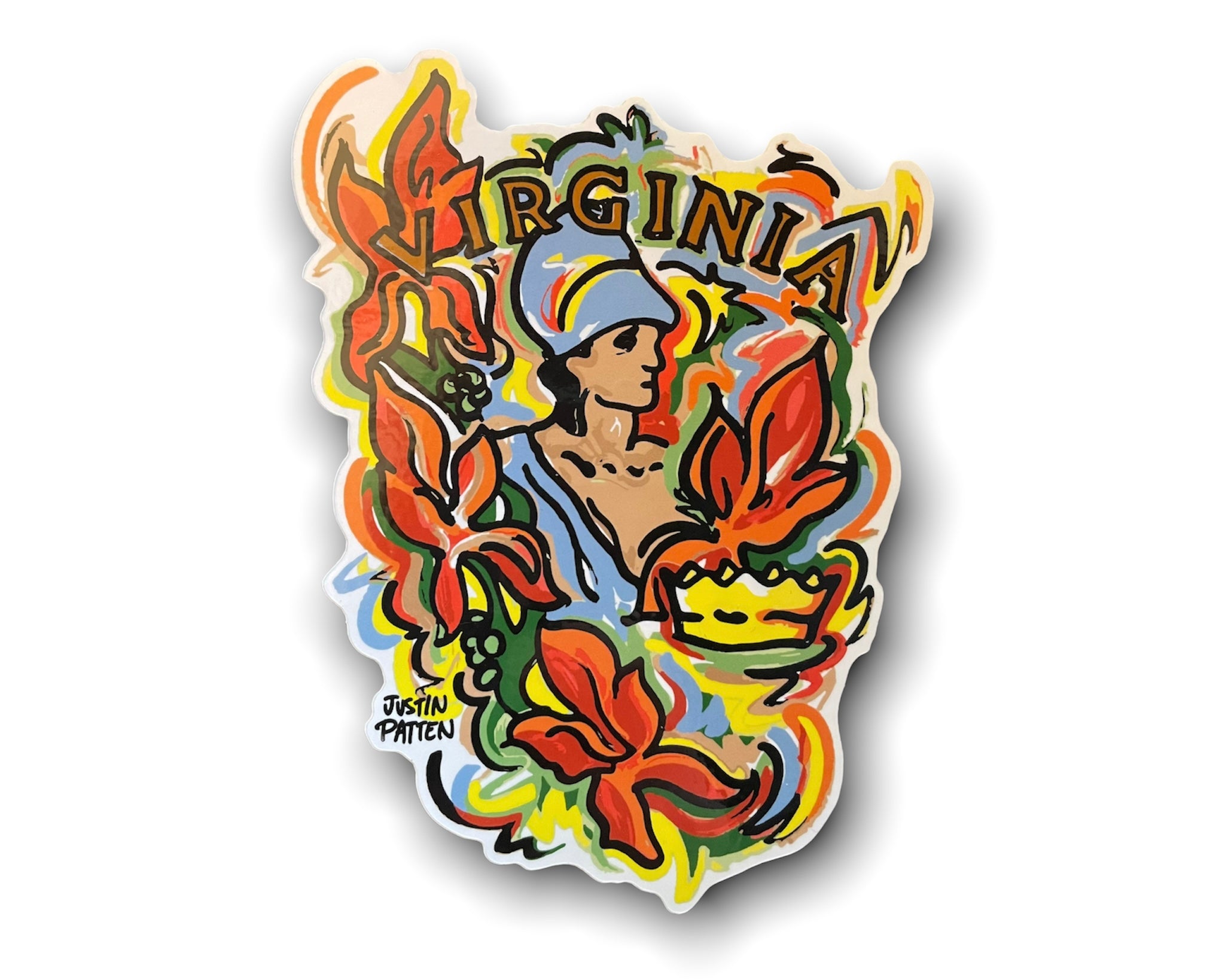 Virginia Vinyl Sticker by Justin Patten