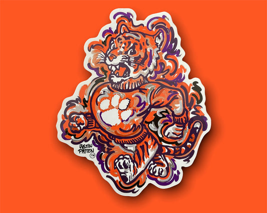 Clemson University Mascot Vinyl Sticker by Justin Patten