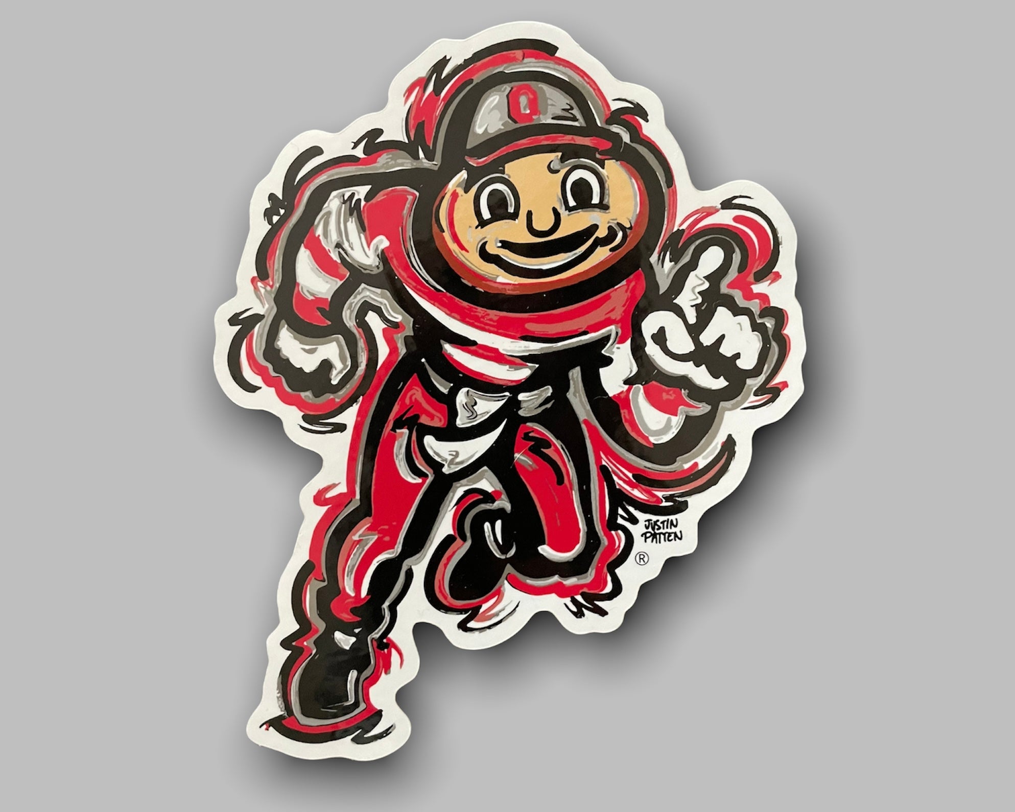 The Ohio State University Brutus Vinyl Sticker by Justin Patten