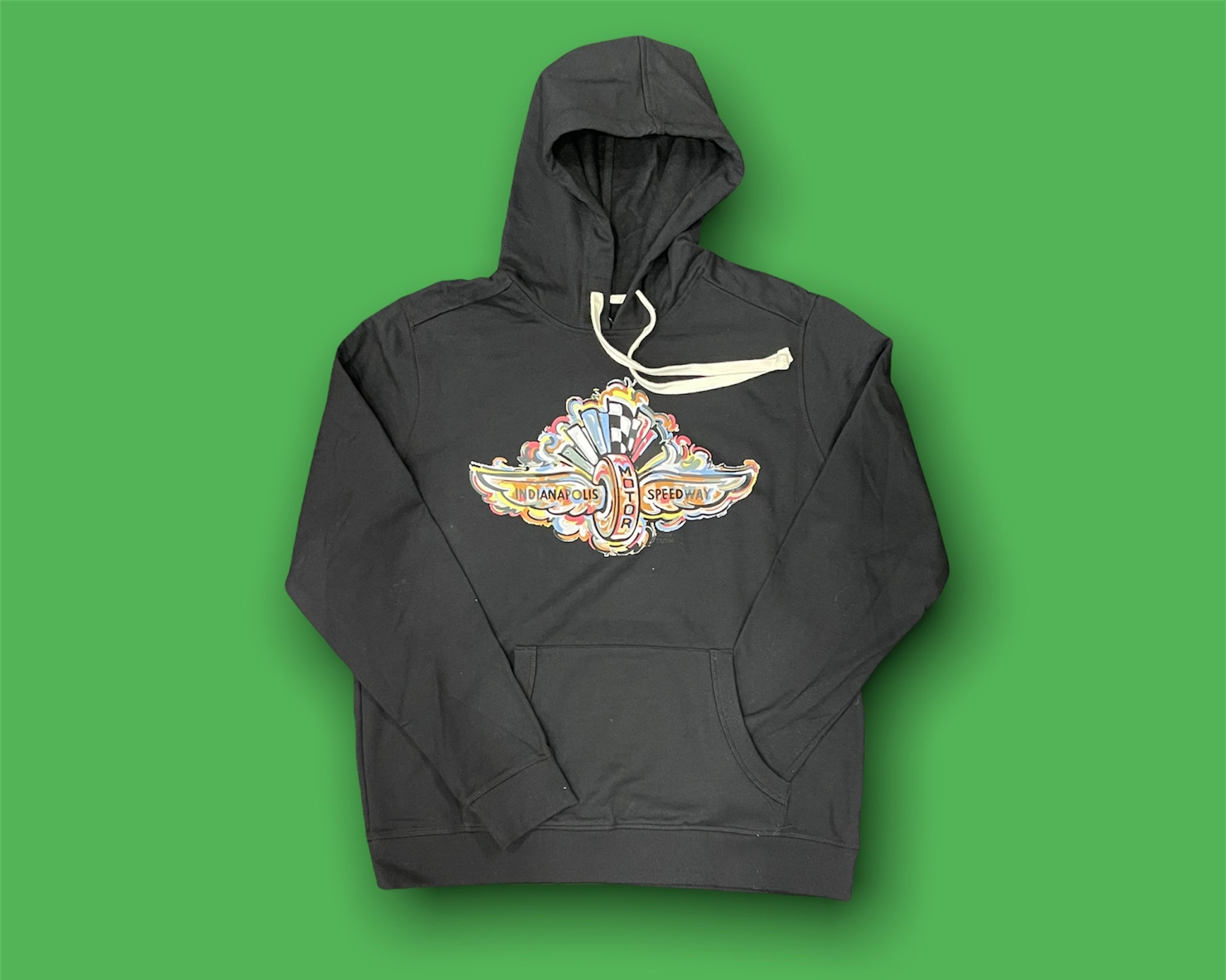 Indianapolis Motor Speedway Wing and Wheel Unisex Hoodie by Justin Patten (2 Colors)