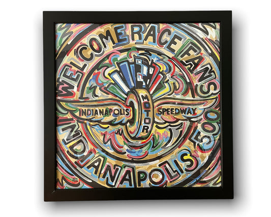 Indianapolis Motor Speedway 24"x24" Welcome Race Fans Print by Justin Patten