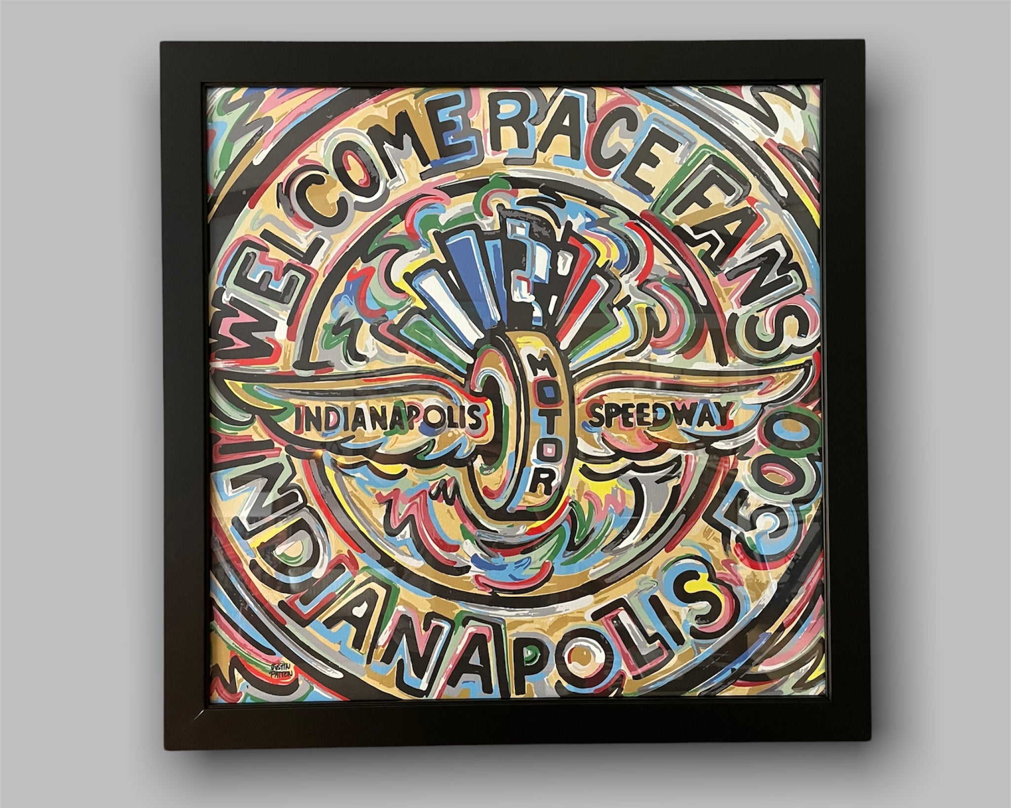 Indianapolis Motor Speedway 24"x24" Welcome Race Fans Print by Justin Patten