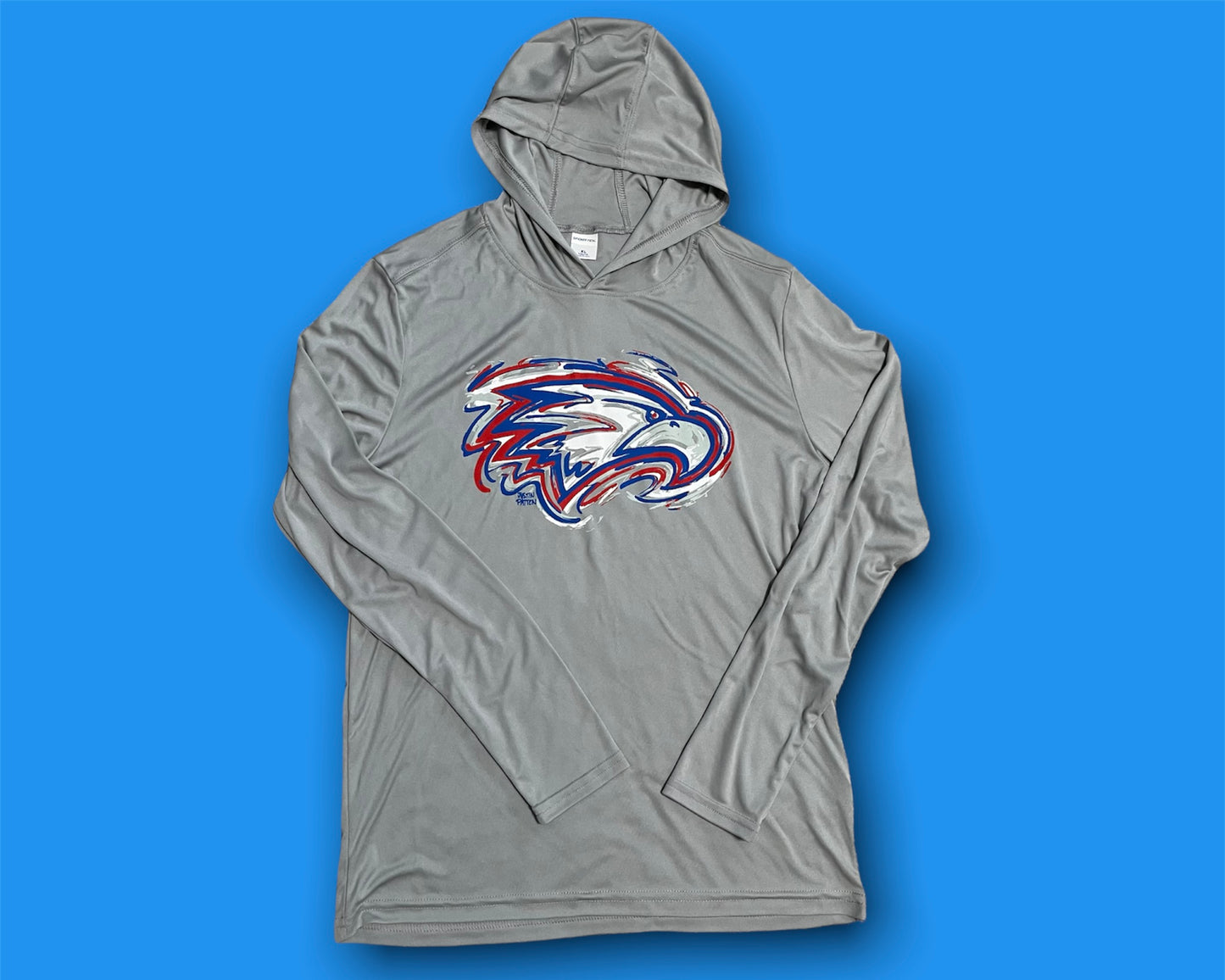 Zionsville Red White and Blue Youth Eagle Poly Hoodie by Justin Patten