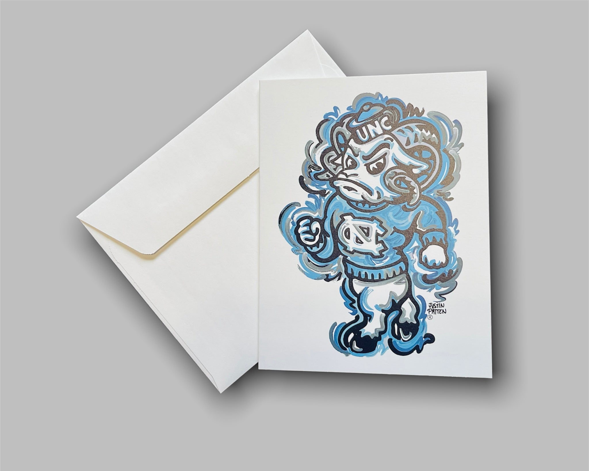 University of North Carolina Mascot Note Card Set of 6 by Justin Patten