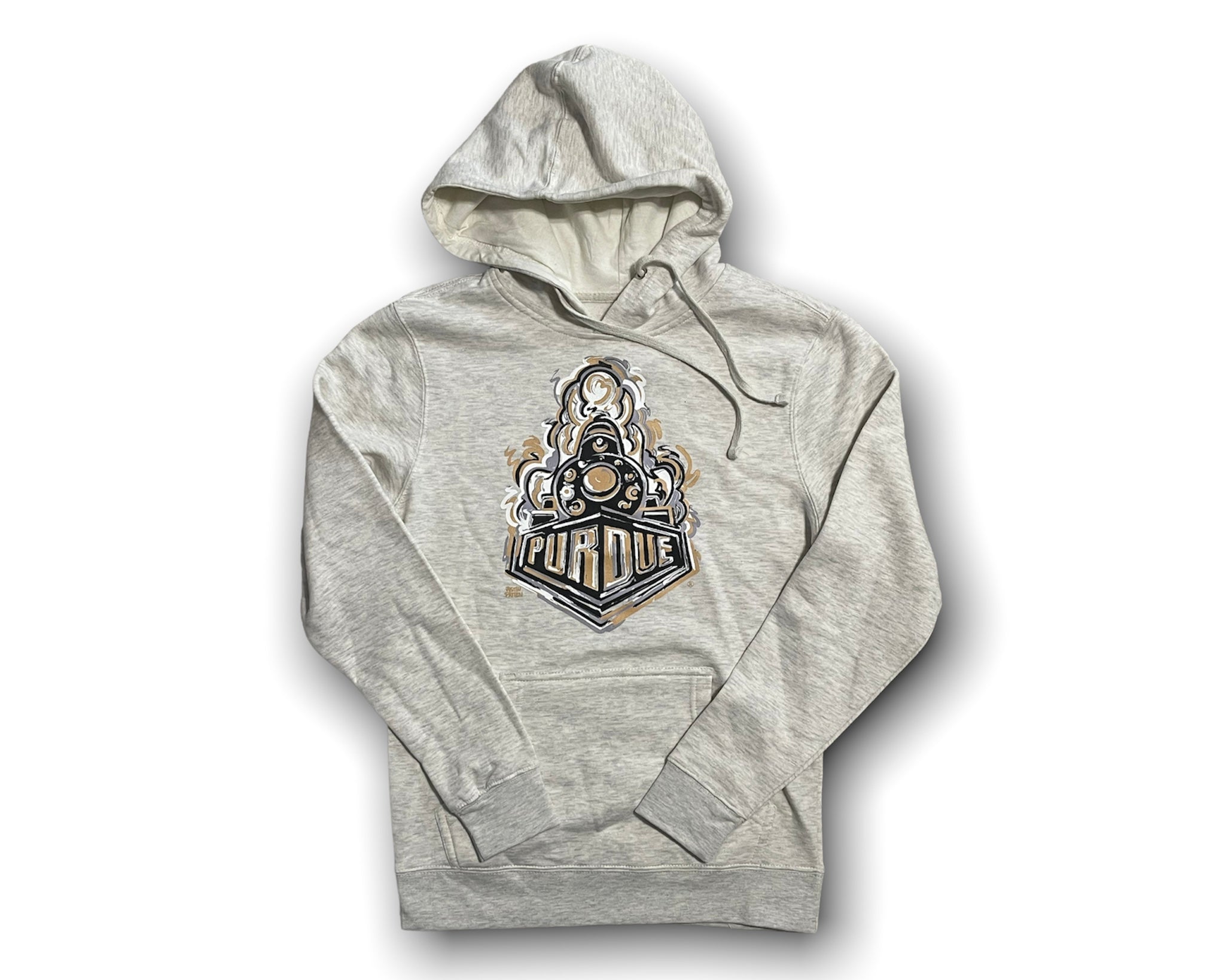 Purdue Boilermaker Special Unisex Fleece Hoodie by Justin Patten (Oatmeal Heather)