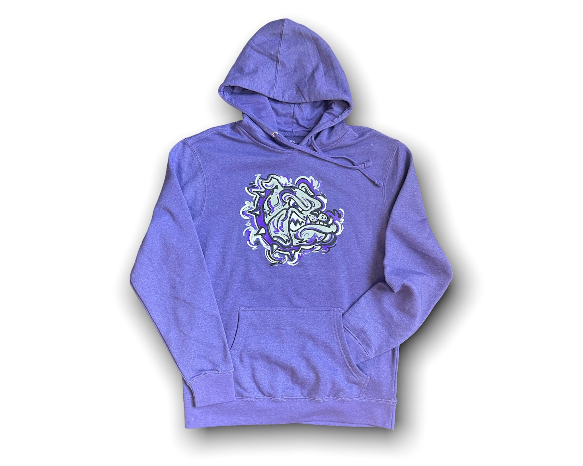 Brownsburg Indiana Bulldog Unisex Hoodie by Justin Patten (Purple Heather)