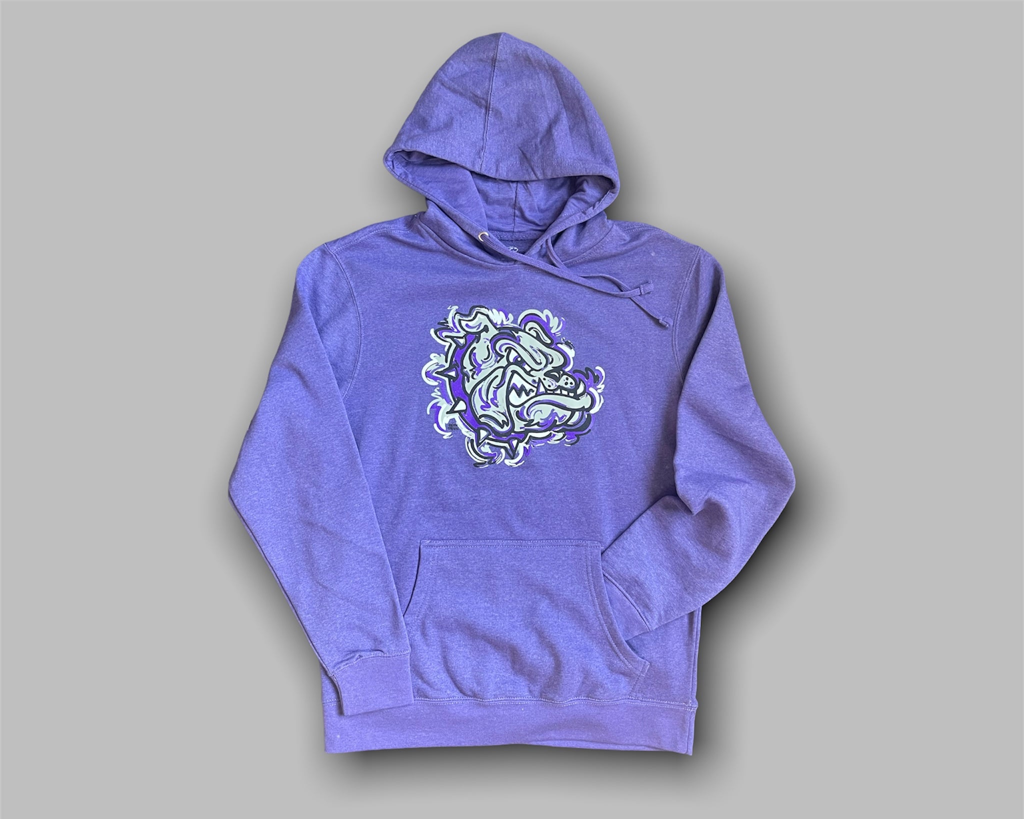 Brownsburg Indiana Bulldog Unisex Hoodie by Justin Patten (Purple Heather)