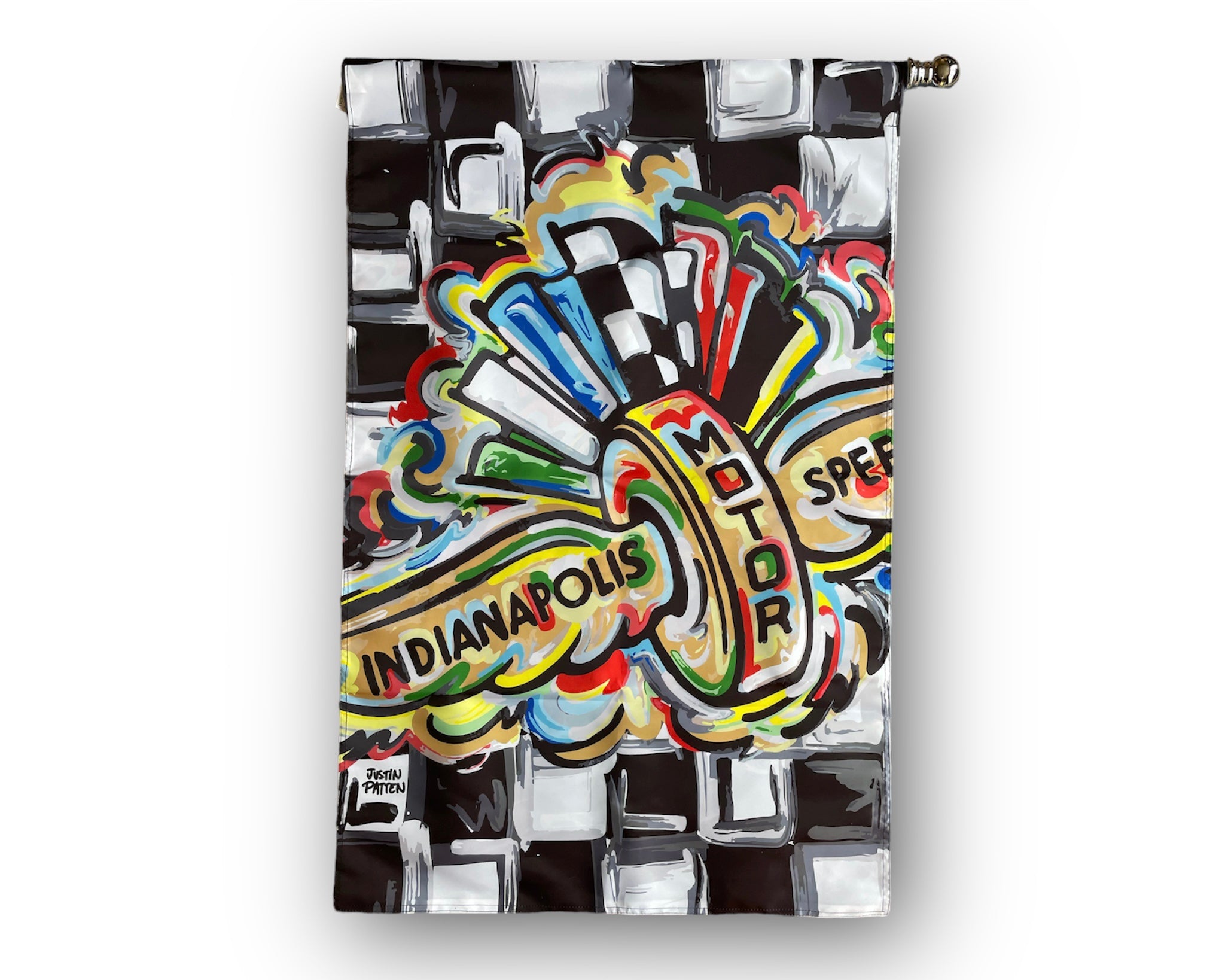 Indianapolis Motor Speedway Wing and Wheel House Flag (28"x 42" in) by Justin Patten
