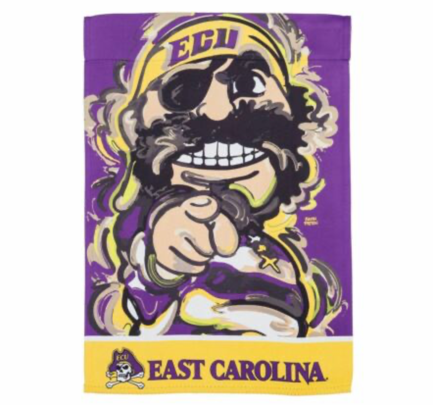 East Carolina University Mascot Garden Flag 12" x 18" by Justin Patten