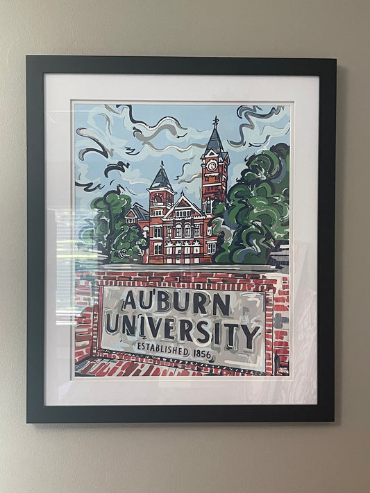 Auburn University 16" x20" Samford Hall Print by Justin Patten
