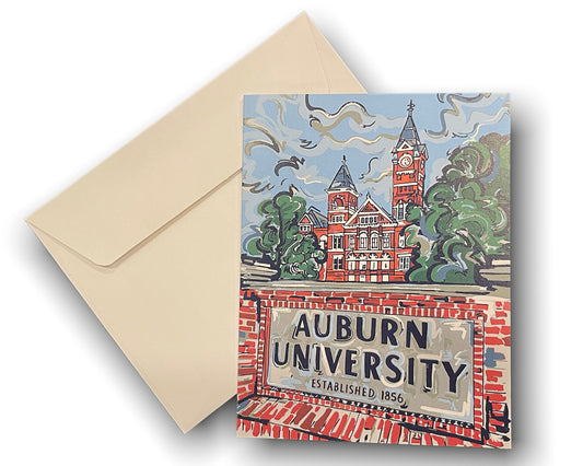 Auburn University Samford Hall Note Card Set of 6 by Justin Patten