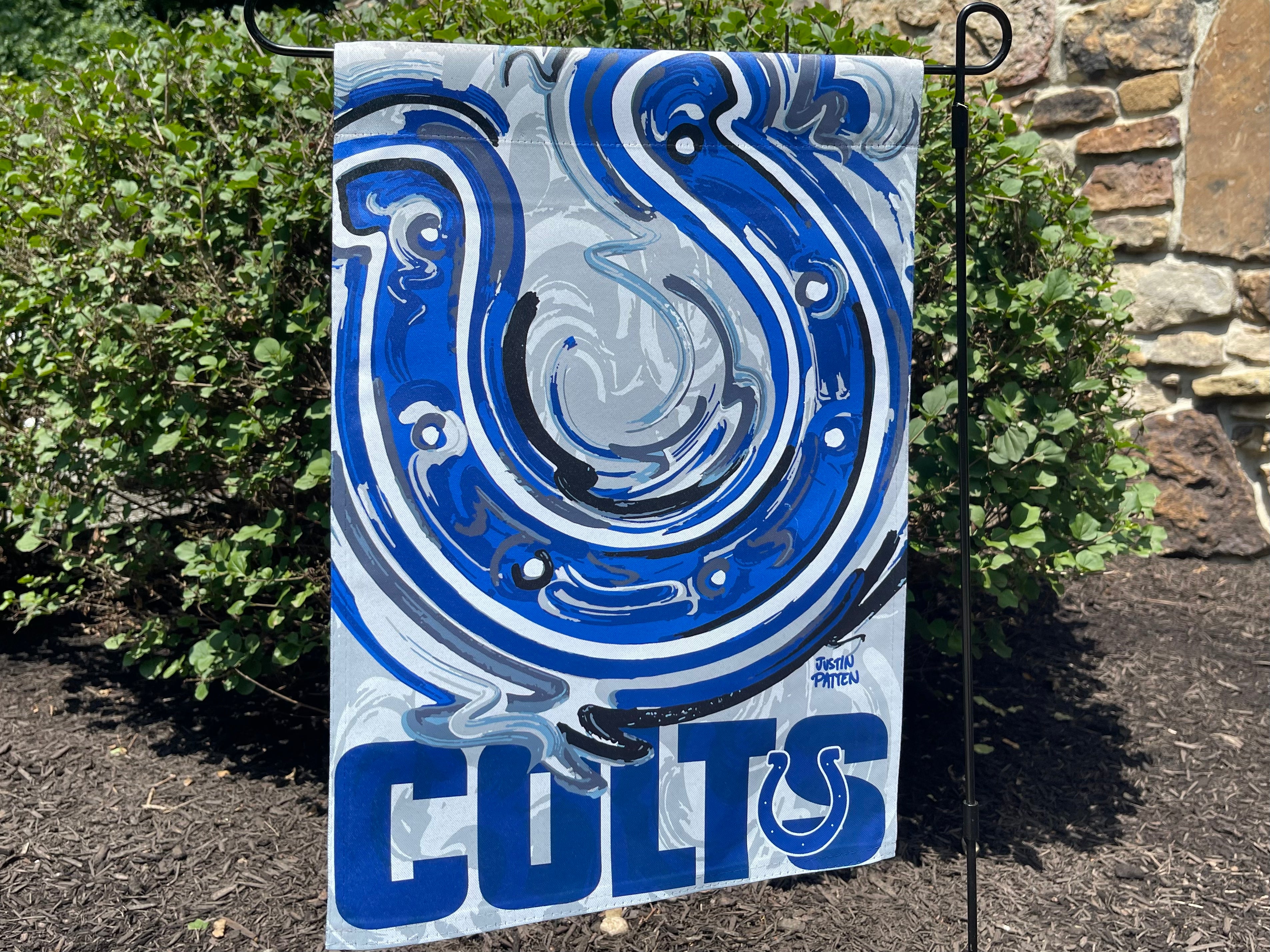Indianapolis Colts Garden Flag 12" x 18" by Justin Patten