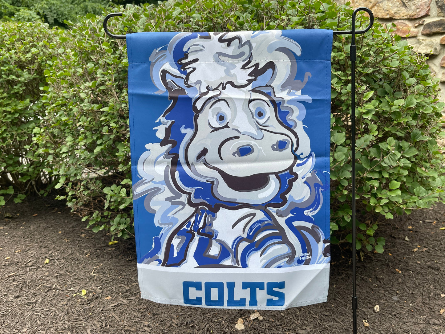 Indianapolis Colts Mascot Garden Flag 12" x 18" by Justin Patten