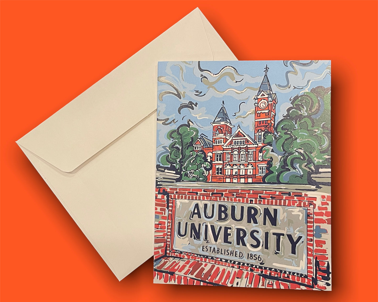 Auburn University Samford Hall Note Card Set of 6 by Justin Patten