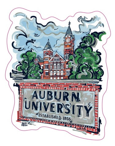 Auburn University Samford Hall Mini Vinyl Sticker by Justin Patten