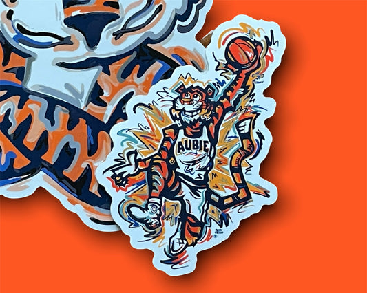Auburn University Basketball Aubie Mini Vinyl Sticker by Justin Patten