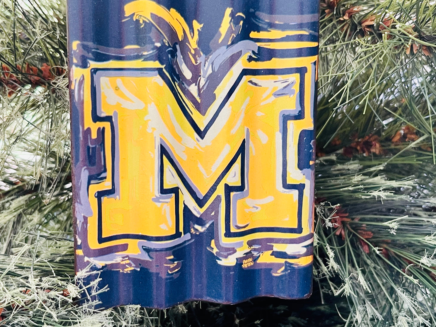 University of Michigan Metal Ornament by Justin Patten