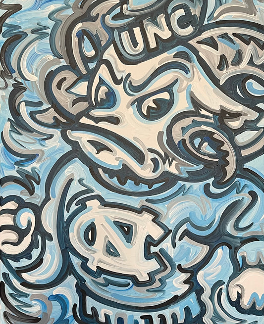 University of North Carolina Mascot Painting by Justin Patten 24x30 (Custom Painting)