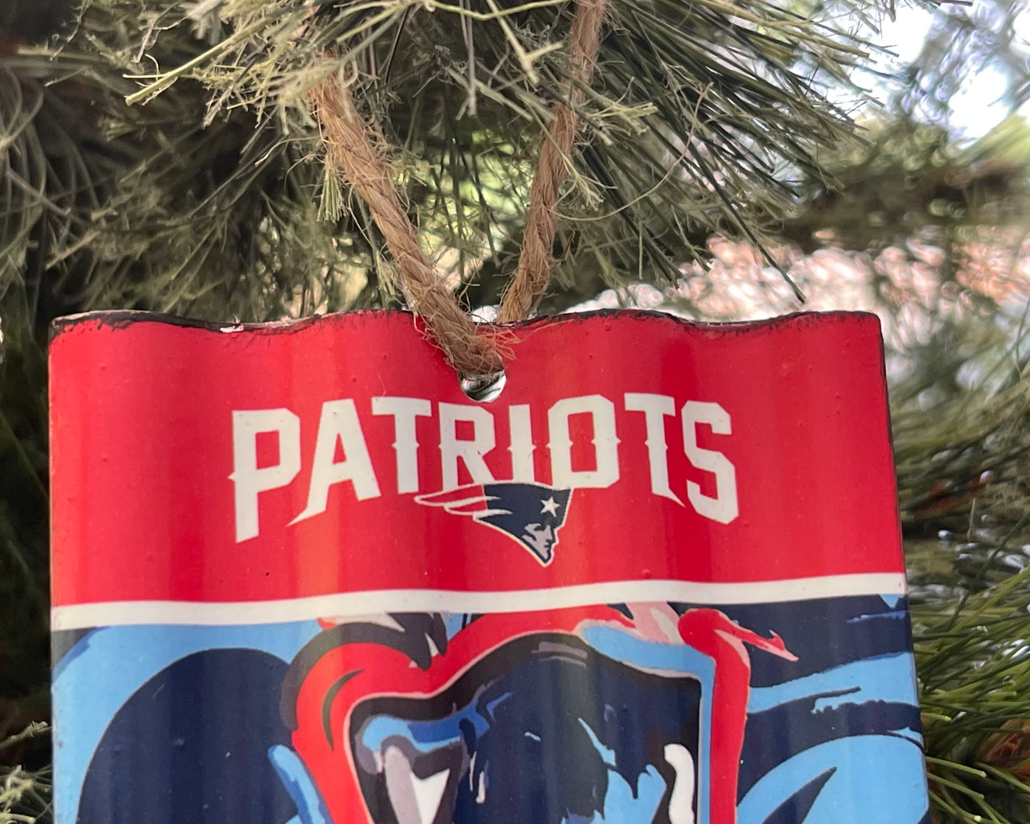 New England Patriots Metal Ornament by Justin Patten