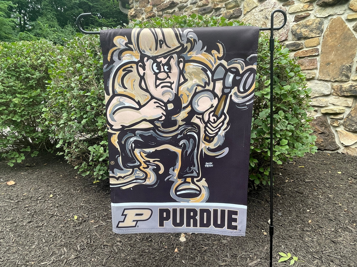 Purdue University Purdue Pete Garden Flag 12" x 18" by Justin Patten