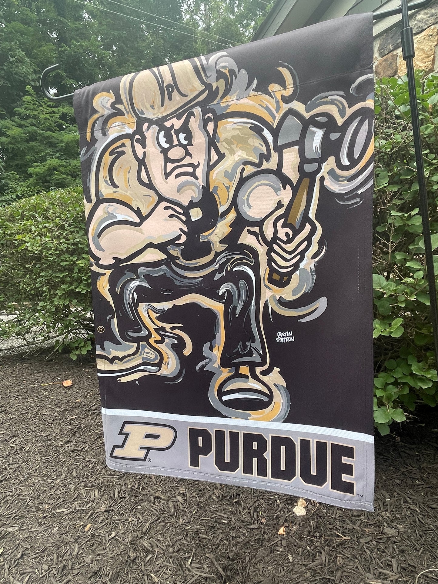 Purdue University Purdue Pete Garden Flag 12" x 18" by Justin Patten