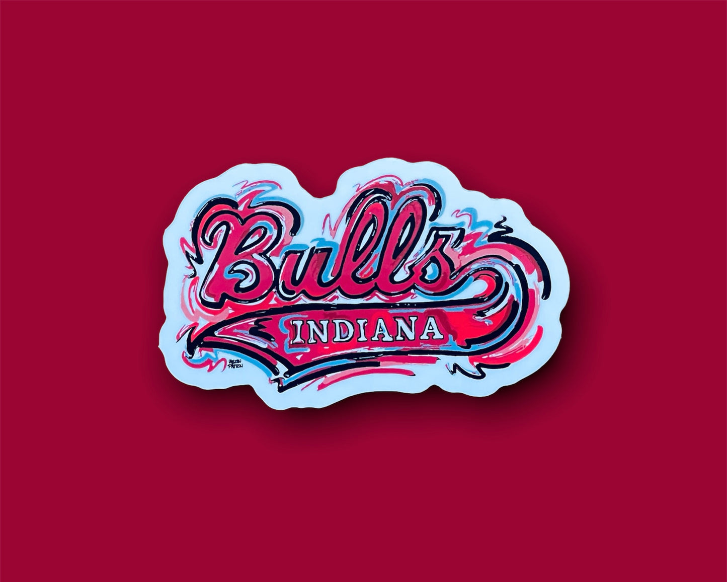 Indiana Bulls Word Mark Sticker by Justin Patten